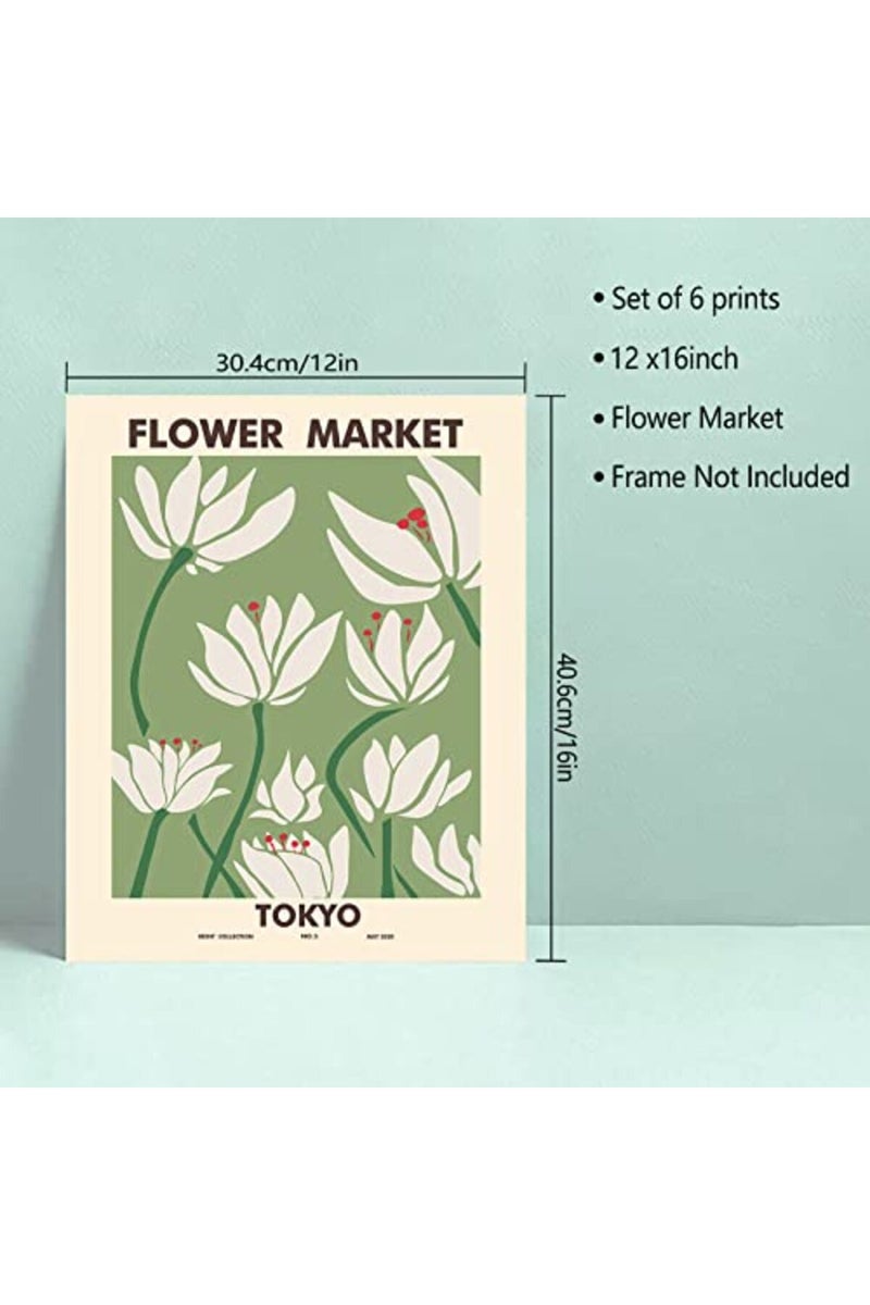 LIYAOLI Flower Market Poster 12 x 16 inch Set of 6 Unframed Art Prints Matisse Prints Colorful Floral Wall Decor for Wall Living Room Bathroom Decoration - Image 5
