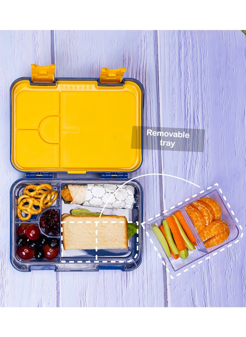 Eazy Kids - Marvel Spider - Man 6 , 4 Compartment Convertible Bento Tritan Lunch Box - Blue - Image 1