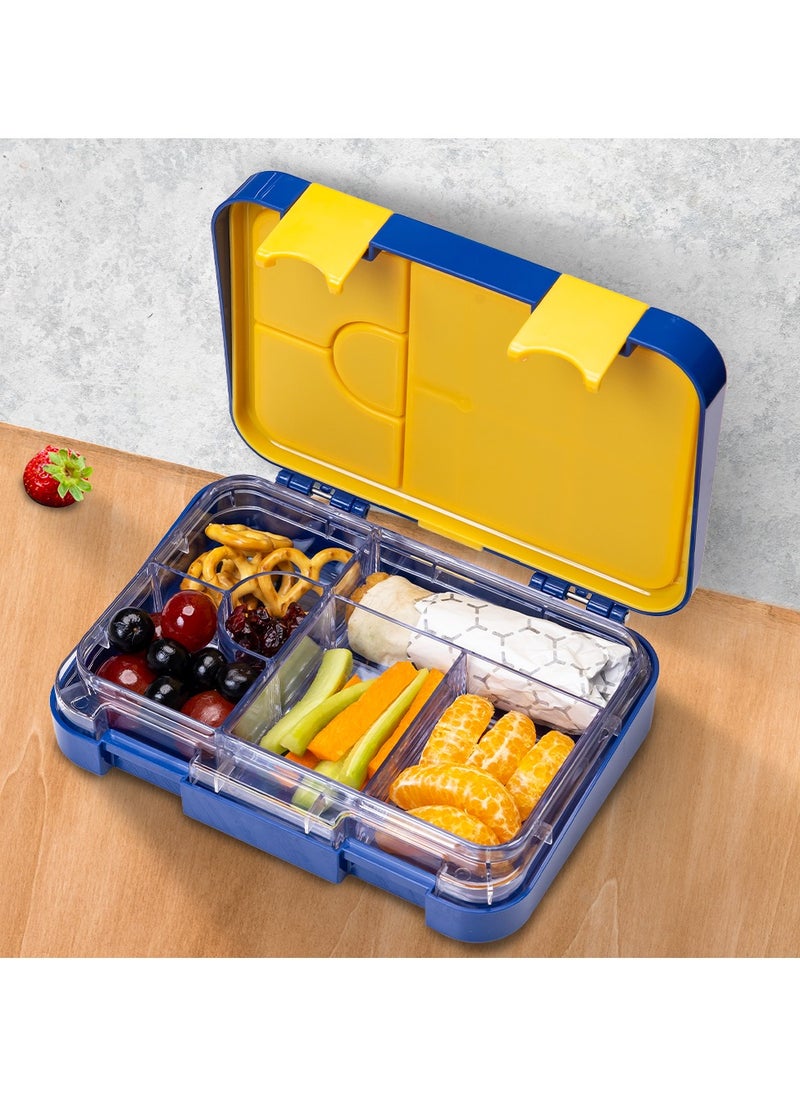 Eazy Kids - Marvel Spider - Man 6 , 4 Compartment Convertible Bento Tritan Lunch Box - Blue - Image 1