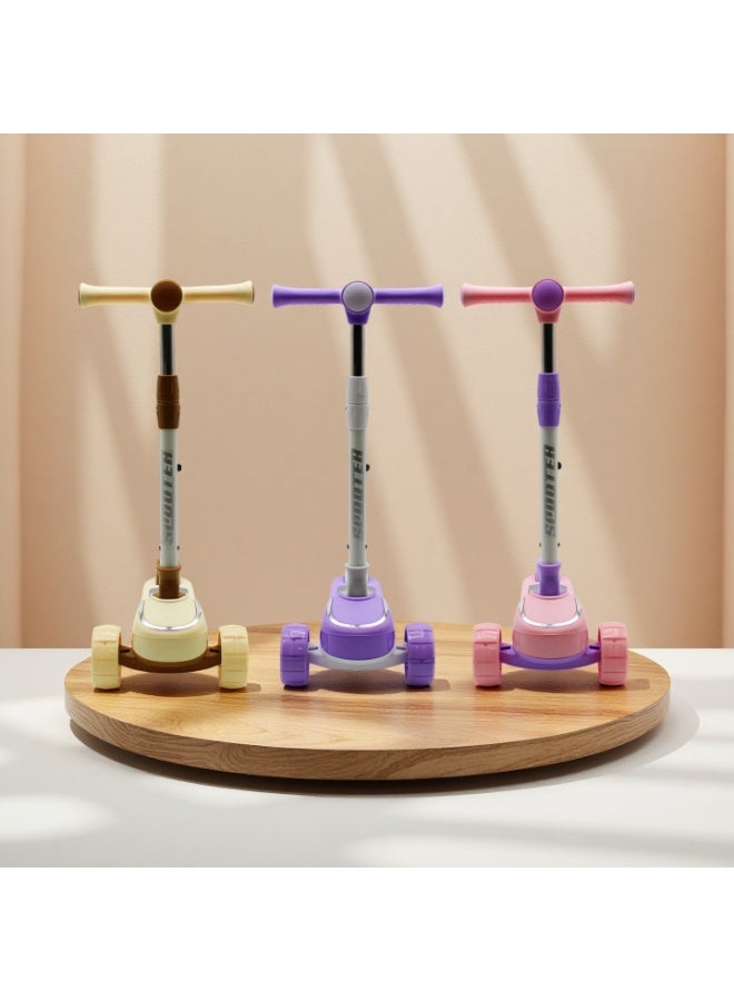 إيزي فيتشور سكوتر إيزي فيوتشر للأطفال من عمر 3 إلى 8 سنوات بإطار قابل للطي، ومقود قابل للتعديل، وعجلات بولي يوريثان LED، وفرامل خلفية، وموسيقى مدمجة - Image 5