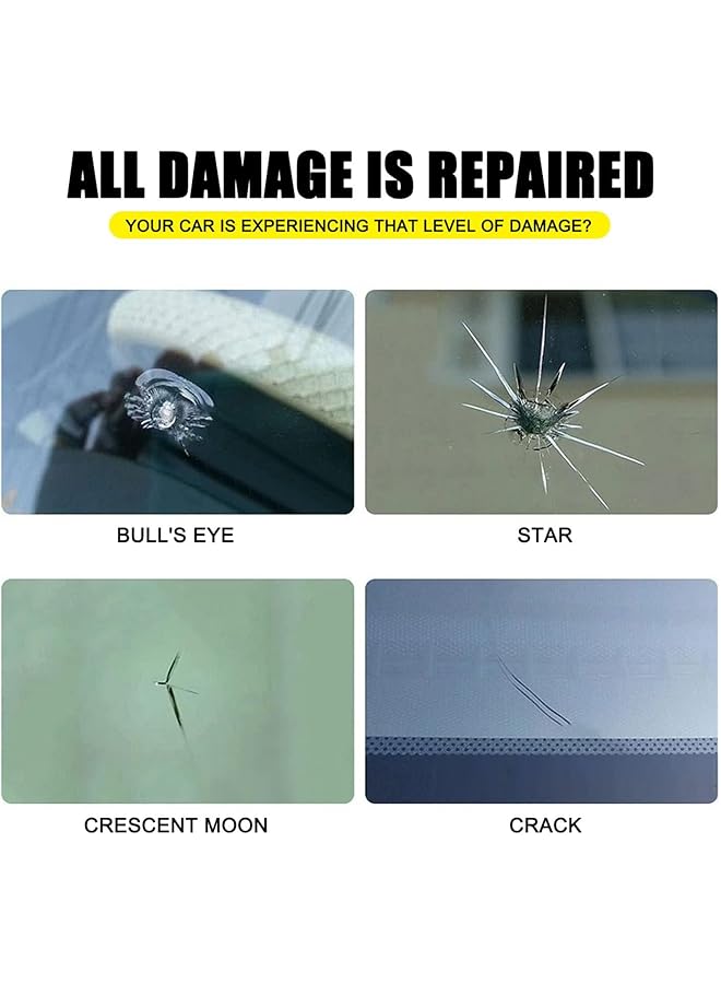 Excefore 2X 50Mlcar Windshield Crack Scratch Resin Repair Tool For Glass Chips And Cracks, Diy Car Windshield Repair Kit, Car Windscreen Glass Repairing Glue For Bulls Eyes, Star Half Moon, Start-Shaped Crack - Image 4