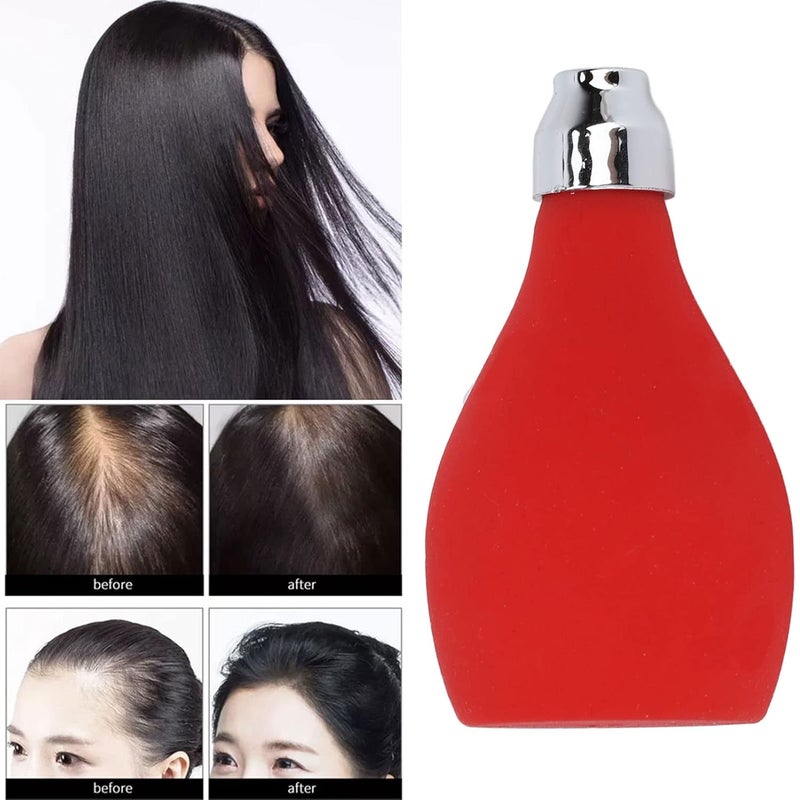 klarako Silicone Powder Spray, Red Powder Spray Bottle Hairdressing Spray Powder Bottle Neck Hair Spray Powder Spray Pump Home Hair Salon - Image 3