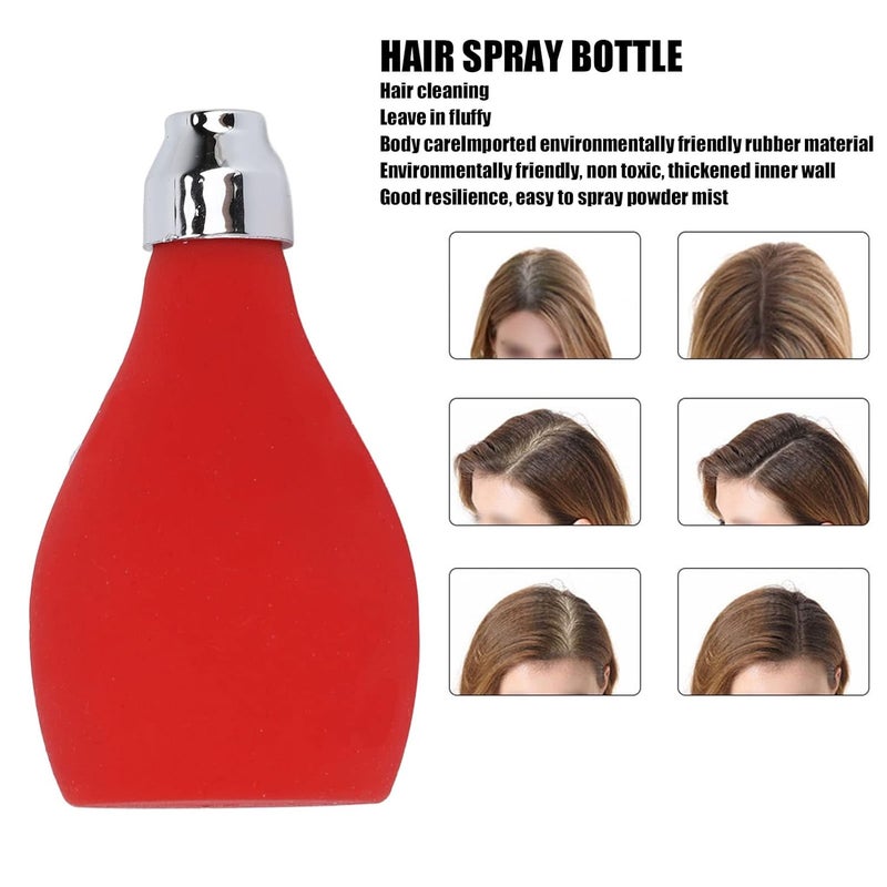 klarako Silicone Powder Spray, Red Powder Spray Bottle Hairdressing Spray Powder Bottle Neck Hair Spray Powder Spray Pump Home Hair Salon - Image 4