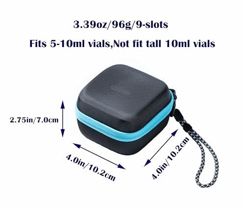 Moyite 9 Vials Holder Insulin Peptide Vial Case for Fridge with Hand Strap Fits 5ml 10ml Vial for Peptide GLP1 and Insulin Storage Not Fit Tall 10ml VialBlack and Blue Zipper - Image 5