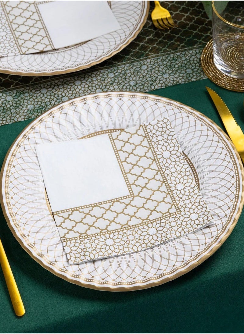 Talking Tables Talking Tables Eid Party Porcelain Gold Paper Napkins 21pack  - Image 1