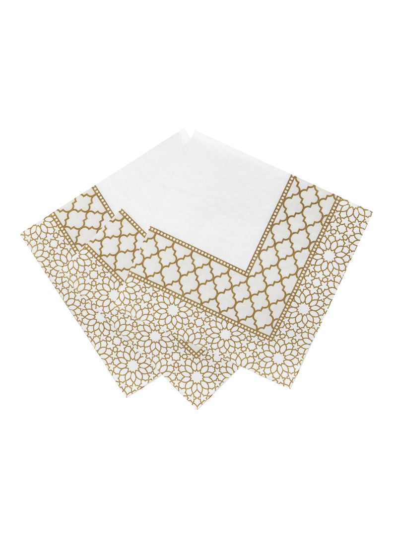 Talking Tables Talking Tables Eid Party Porcelain Gold Paper Napkins 21pack  - Image 2