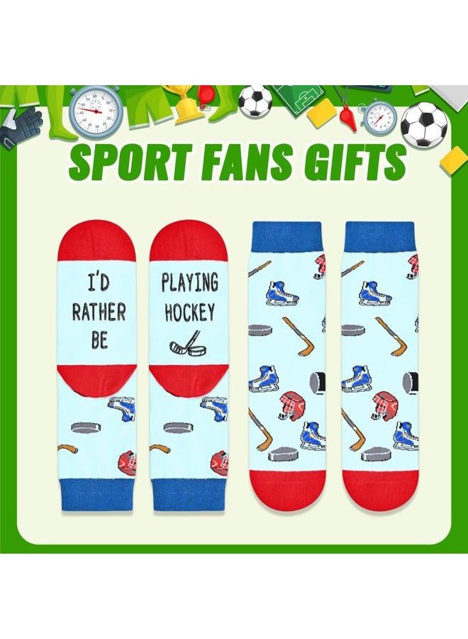 Happy Pop Boys Socks Hockey Socks Youth Boys Kids Hockey Socks With I'd Rather Be Playing Hockey, Gifts For Boys Hockey Gifts For Boys Boys Hockey Gifts In 2 Pack, Hockey 2 Pack - Image 5