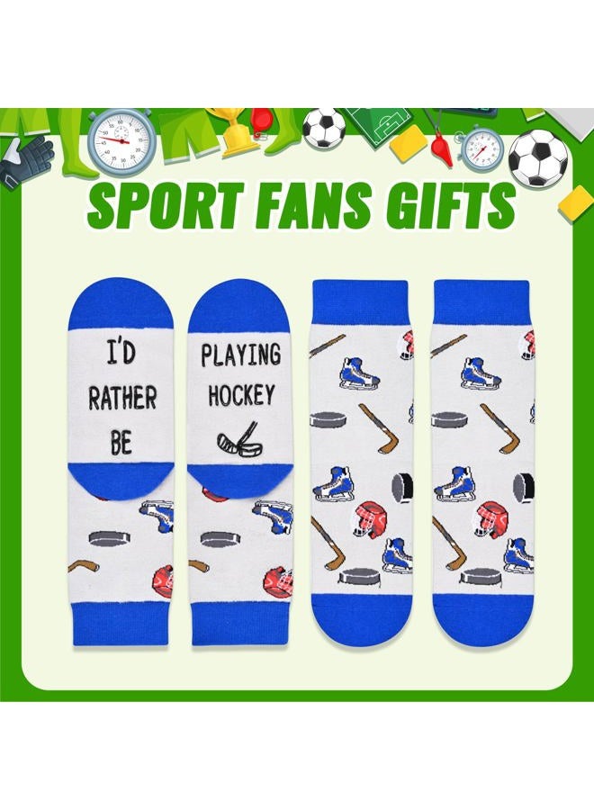 Happy Pop Boys Socks Hockey Socks Youth Boys Kids Hockey Socks With I'd Rather Be Playing Hockey, Gifts For Boys Hockey Gifts For Boys Boys Hockey Gifts In 2 Pack, Hockey 2 Pack - Image 4