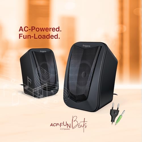 FINGERS ACP-FunBeats 2.0 Speaker (Compact & Stylish, AC-Powered, Computer Speaker for PC & Laptop, Powerful Bass, Crystal-Clear Sound, Simple Plug & Play) - Image 2