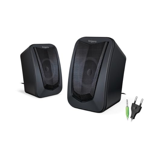 FINGERS ACP-FunBeats 2.0 Speaker (Compact & Stylish, AC-Powered, Computer Speaker for PC & Laptop, Powerful Bass, Crystal-Clear Sound, Simple Plug & Play) - Image 1