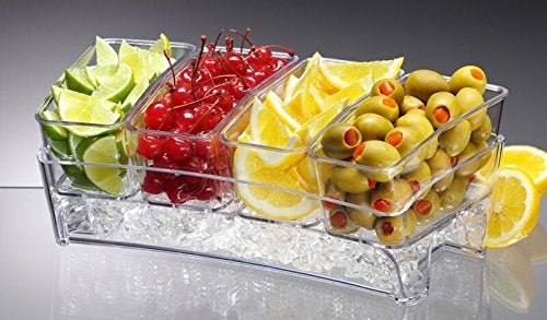 Prodyne Acrylic SB-6 Condiment Bar On Ice, Clear - Image 2
