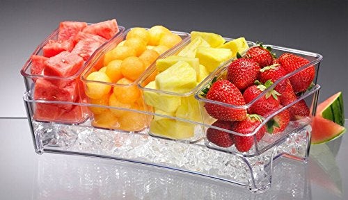 Prodyne Acrylic SB-6 Condiment Bar On Ice, Clear - Image 4