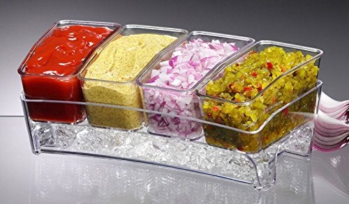 Prodyne Acrylic SB-6 Condiment Bar On Ice, Clear - Image 3