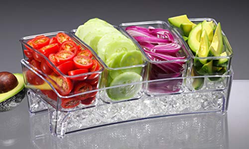 Prodyne Acrylic SB-6 Condiment Bar On Ice, Clear - Image 5
