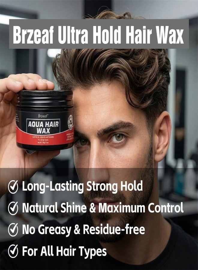 Brzeaf Aqua Hair Wax, Non-Sticky, Ultra Hold Hair Styling Wax, Maximum Hold & Natural Finish, Hair Edge Control, Hair Styling for All Hair Types, Gel Wax for Men & Women - Image 3