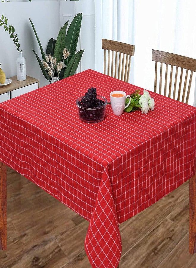 CRAZYWEAVES 100% Cotton Tablecloth for 4 Seater Dining Table (48 X 62) Inches Soft, Durable & Washable Fabric - Perfect for Everyday and Festive Use - Image 1
