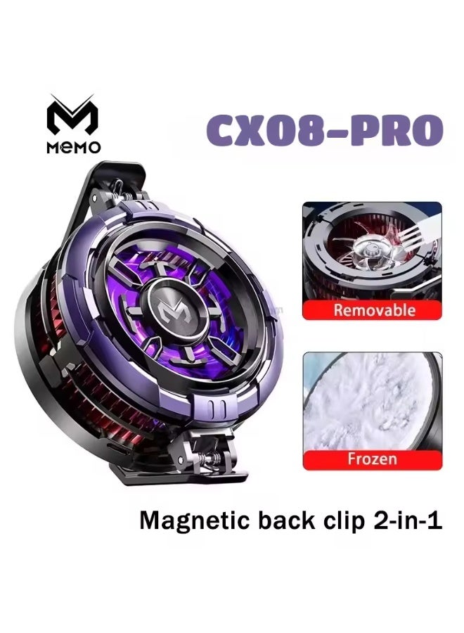 ميمو مبرد ميمو CX08 Pro الجبار مع المعمارية الجديده لتبريد اقوي و سحب حرارة جديد  العالمي الهاتف المحمول برودة المجمدة أشباه الموصلات مروحة التبريد المبرد المغناطيسي الخلفي كليب PUBG - Image 1