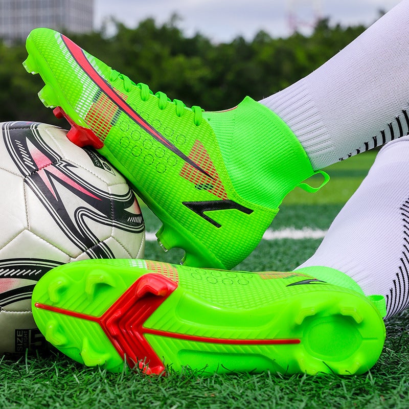 High-Top Soccer Cleats for Kids Youth Spike Green 