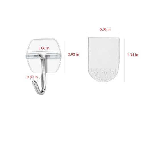 sankaragi 20 Small Hooks+25 Strips, Clear Wire Utility Hooks with Removable Strips Damage-Free, Wall Hooks for Hanging Home Decor, Value Pack - Image 2