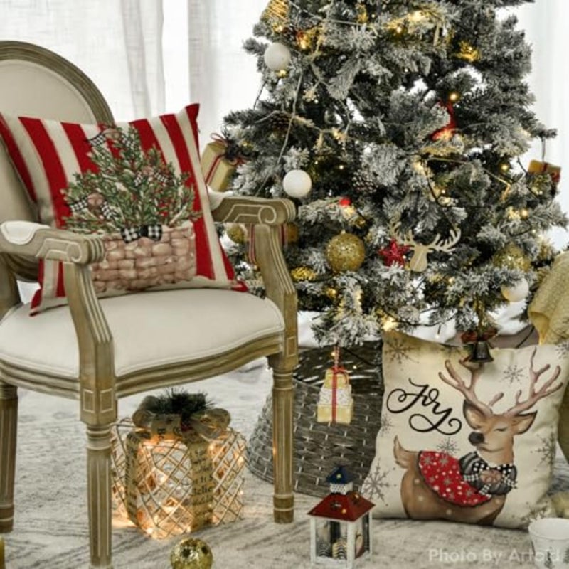 Pillowcases Set of 4 Pieces Christmas Decorative Pillowna Dekoracyjna Poduszka - Image 3