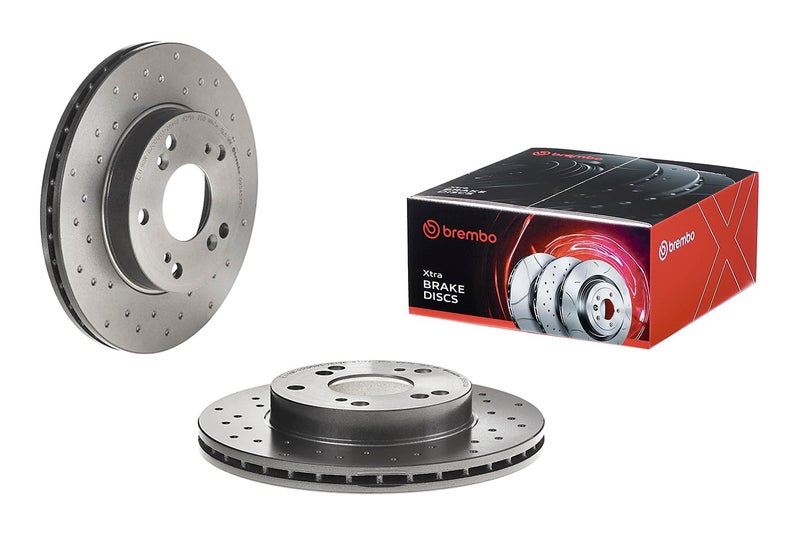 Brembo 0954573X Xtra UV Coated vented drilled Front Brake Rotor ACURACIIMOHONDAHONDA DONGFENG OE 45251SNA000