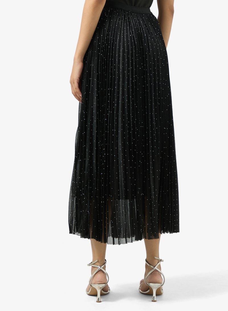 جينجر تنورة ميدي مطوية لامعة - Image 3