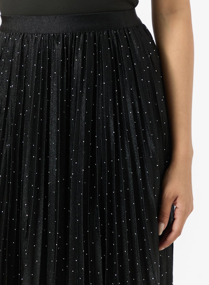 جينجر تنورة ميدي مطوية لامعة - Image 4