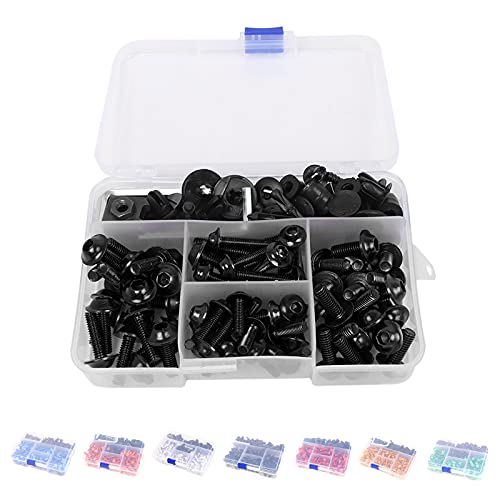 BAIONE Universal Fairing Bolt Kit 195 PCS M5 M6 Motorcycle Windscreen Screws Fasteners Accessories Replacement for Yamaha Honda Kawasaki Suzuki BMW Sportbike Mounting Kits Washers Nuts Screws Clips - Image 1