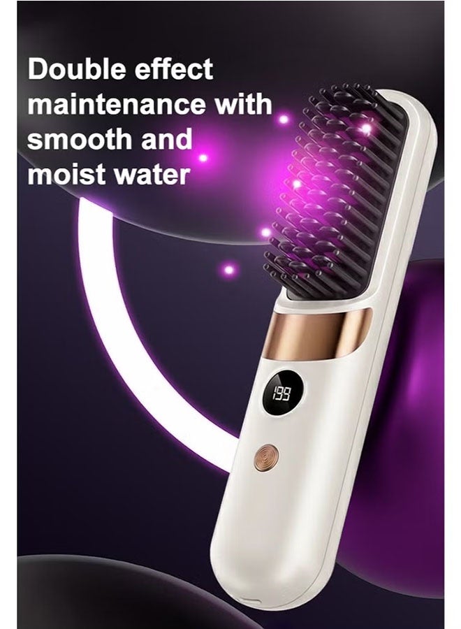 فرشاة مصممة الشعر الكهربائية المحمولة ، فرشاة مصممة الشعر الصغيرة للسفر ، شاشة LED ، التدفئة السريعة ، 4 إعدادات درجة الحرارة ومدلك رأس مكافحة الرأس لجميع أنواع الشعر - Image 5