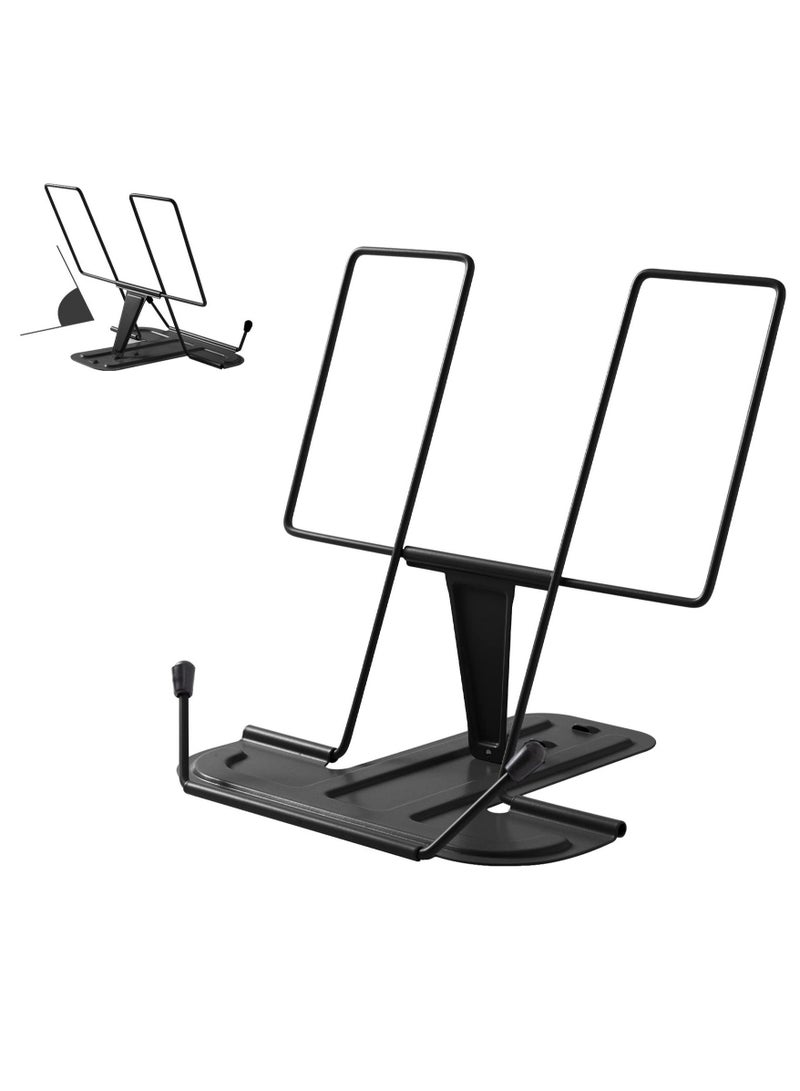 Excefore Desk Book Stand, Cookbook Holder, Desk Reading, Adjustable Metal Book Holder Book Stand, for Recipes, Textbooks, Music Books, Birthday Gift - Image 1