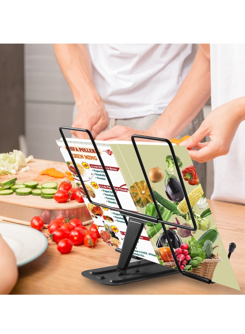Excefore Desk Book Stand, Cookbook Holder, Desk Reading, Adjustable Metal Book Holder Book Stand, for Recipes, Textbooks, Music Books, Birthday Gift - Image 3