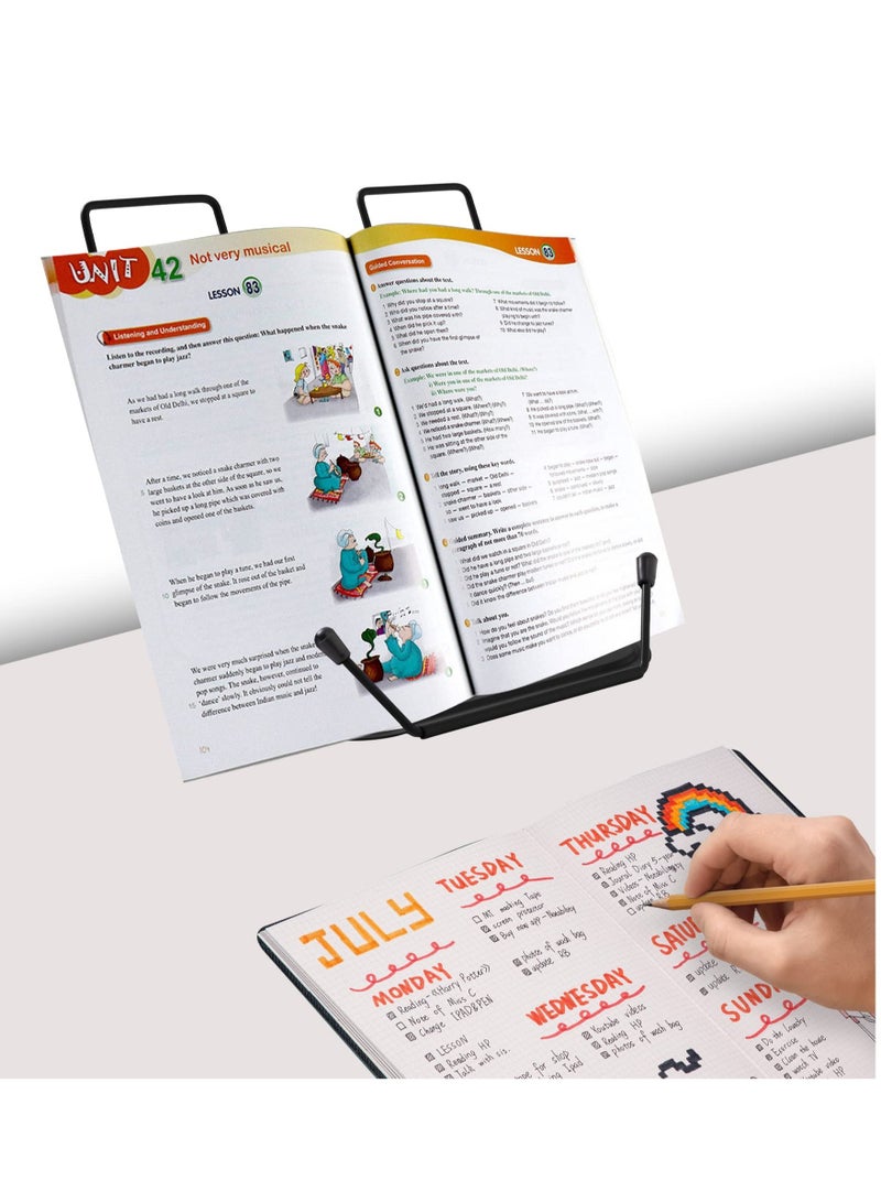 Excefore Desk Book Stand, Cookbook Holder, Desk Reading, Adjustable Metal Book Holder Book Stand, for Recipes, Textbooks, Music Books, Birthday Gift - Image 4