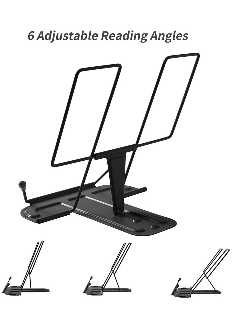 Excefore Desk Book Stand, Cookbook Holder, Desk Reading, Adjustable Metal Book Holder Book Stand, for Recipes, Textbooks, Music Books, Birthday Gift - Image 5