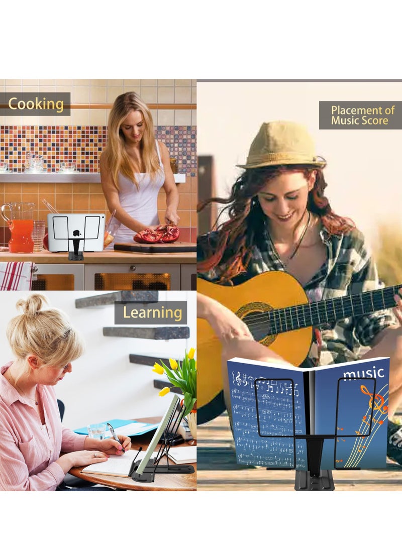 Excefore Desk Book Stand, Cookbook Holder, Desk Reading, Adjustable Metal Book Holder Book Stand, for Recipes, Textbooks, Music Books, Birthday Gift - Image 2