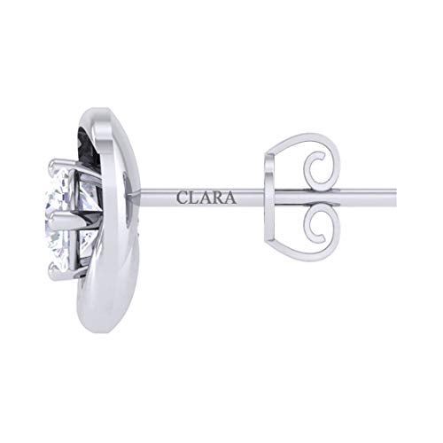 CLARA 925 Sterling-silver and Swiss Zirconia Heart Earrings for Women & Girls, White - Image 2