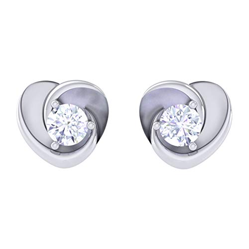 CLARA 925 Sterling-silver and Swiss Zirconia Heart Earrings for Women & Girls, White - Image 1