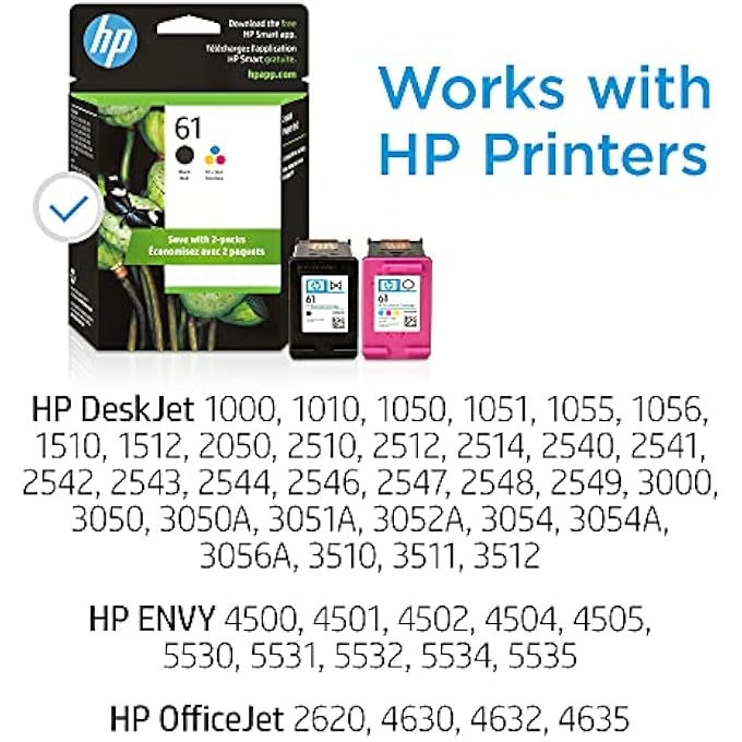 61 BLACK INK CARTRIDGE (CH561WN), 61 TRI-COLOR INK CARTRIDGE (CH562WN), 2 INK CARTRIDGES (CR259FN)(PACKAGING MAY VARY) - Image 2