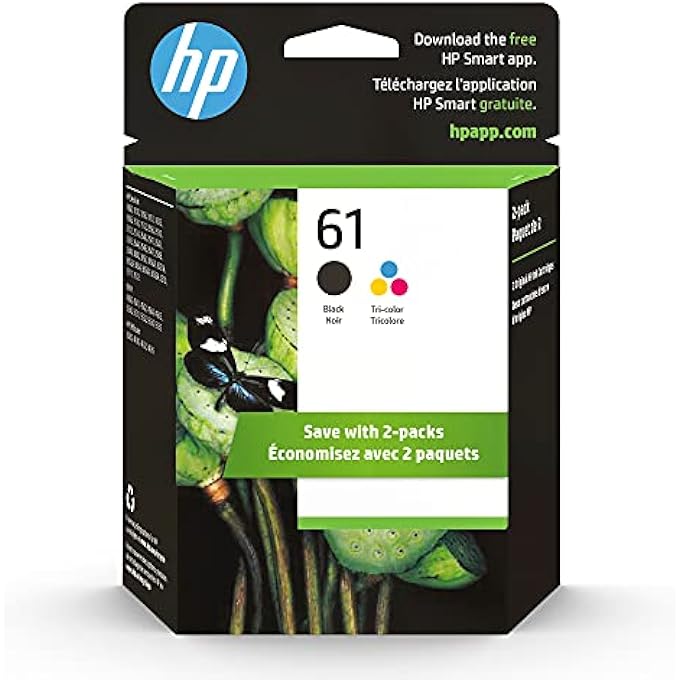 61 BLACK INK CARTRIDGE (CH561WN), 61 TRI-COLOR INK CARTRIDGE (CH562WN), 2 INK CARTRIDGES (CR259FN)(PACKAGING MAY VARY) - Image 1