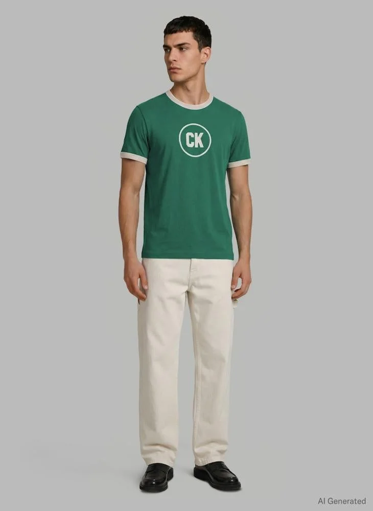 Calvin Klein Jeans  Graphic Logo Ringer T-shirt for Men | Best Price UAE