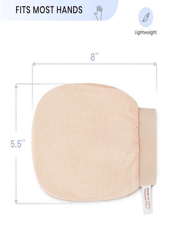 SimpleField Korean Exfoliating Mitt for Remove Dead Skin. 2 Pack 100% Viscose Kessa Deep Exfoliating Gloves for Body Scrub, Keratosis Pilaris & Self Tanning Removal. Smooth Skin Surface. (Muted Peach) - Image 5