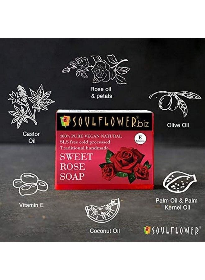 Soulflower Sweet Rose & Skin Lavender Soap Pack Of 2 (150G Each)  - Image 5