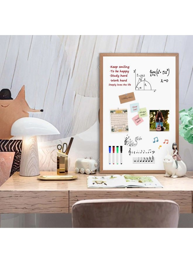 Miou Magnetic Whiteboard for Wall, 24" X 18", Dry Erase White Board with Natural Wood Frame for Home, Office, School… - Image 4