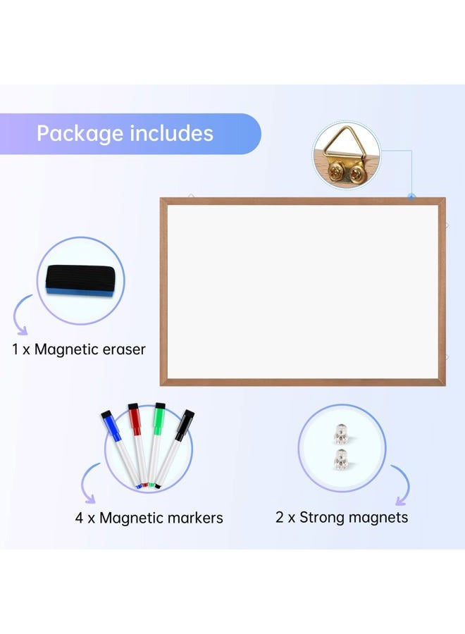 Miou Magnetic Whiteboard for Wall, 24" X 18", Dry Erase White Board with Natural Wood Frame for Home, Office, School… - Image 2