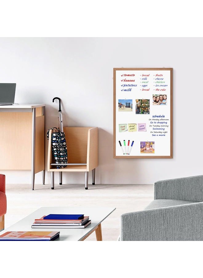Miou Magnetic Whiteboard for Wall, 24" X 18", Dry Erase White Board with Natural Wood Frame for Home, Office, School… - Image 5
