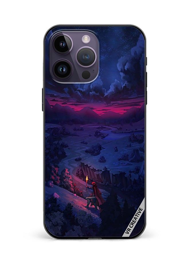 VR CREATIVE Protective Case Cover For Apple iPhone 16 Pro Max Person Walking On Mountain Design Multicolour