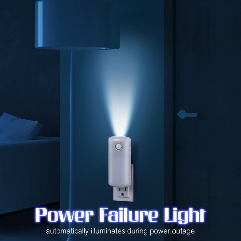 Enhon Emergency Power Failure Night Lights, 5-in-1 Multi Color LED Light, Rechargeable Flashlight with Foldable Plug, Automatic On Off Motion Sensor for Bedrooms, Hallways, Black Outs (3 Pack) - Image 5