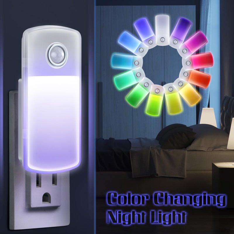 Enhon Emergency Power Failure Night Lights, 5-in-1 Multi Color LED Light, Rechargeable Flashlight with Foldable Plug, Automatic On Off Motion Sensor for Bedrooms, Hallways, Black Outs (3 Pack) - Image 3