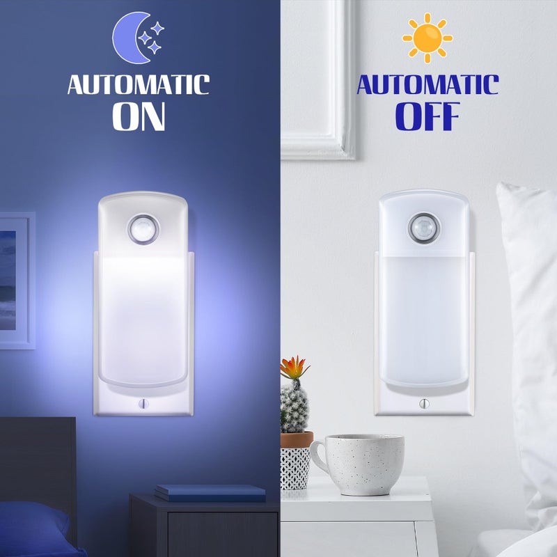 Enhon Emergency Power Failure Night Lights, 5-in-1 Multi Color LED Light, Rechargeable Flashlight with Foldable Plug, Automatic On Off Motion Sensor for Bedrooms, Hallways, Black Outs (3 Pack) - Image 4