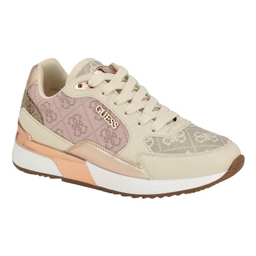 Guess Women's MOXEA Sneaker, Light Pink Logo Multi 684, 5 - Image 1