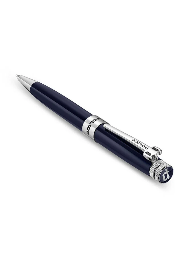 POLICE Amasis Pen Blue with Stainless Steel Trims Sleek and Commanding Design